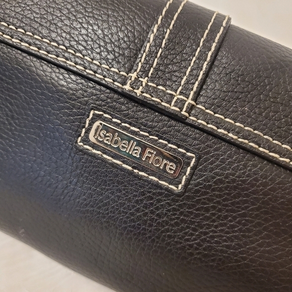 Isabella Fiore Black Leather Clutch/Wristlet - Picture 3 of 9
